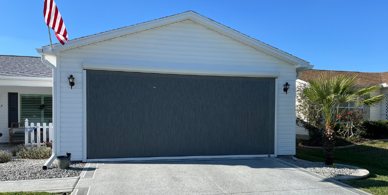 Garage Shade Design Gray Fabric